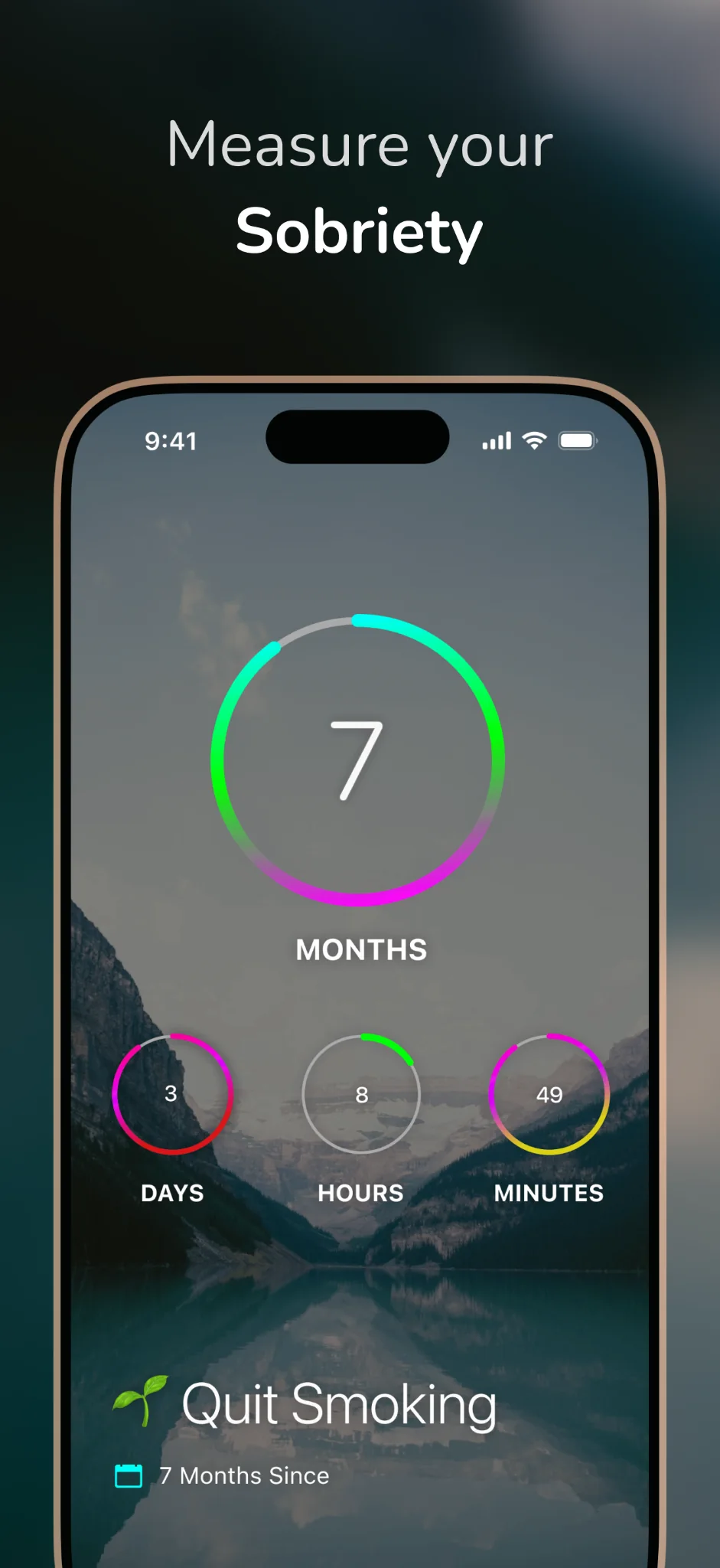 DayCount sobriety tracker showing seven months since quitting smoking