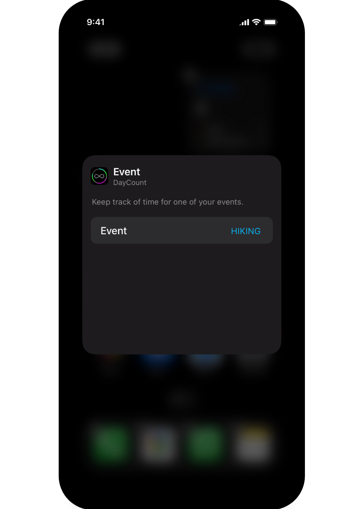 Editing a DayCount widget